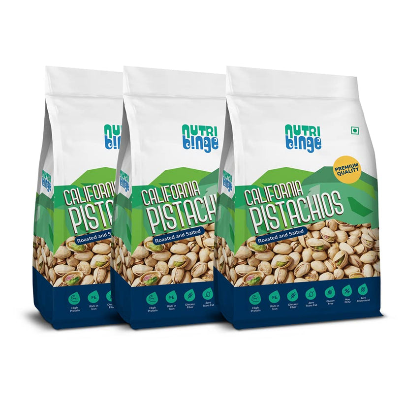 Nutri Binge California Pistachios 500g (Pack of 3)